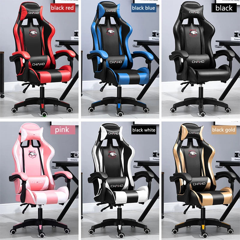 WCG Gaming Chair Office Latex Cushion Bluetooth Computer Chair High-Quality BOSS Chair Leather LOL Internet Anchor Racing Chair