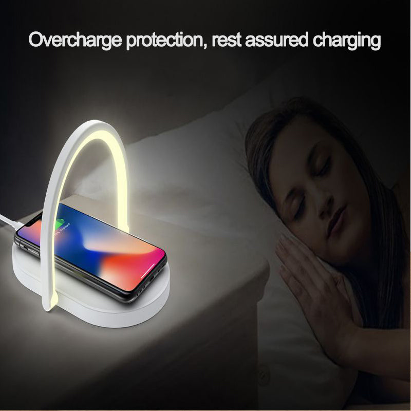 3 in 1 Foldable Wireless Charger Night Light Wireless Charging Station Stonego LED Reading Table Lamp 15W Fast Charging Light